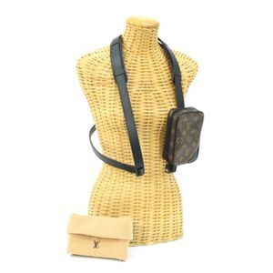 Louis Vuitton Utility Side Bag Monogram Leather Black Brown Body Bag